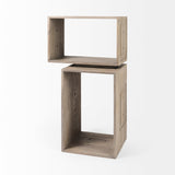 Simul (Set of 2) Light Brown Wood Modular Shelving Unit from Mercana - Luna Furniture