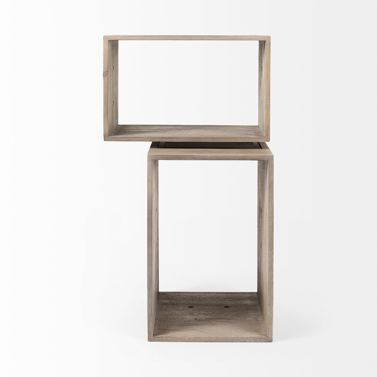Simul (Set of 2) Light Brown Wood Modular Shelving Unit from Mercana - Luna Furniture