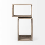 Simul (Set of 2) Light Brown Wood Modular Shelving Unit from Mercana - Luna Furniture