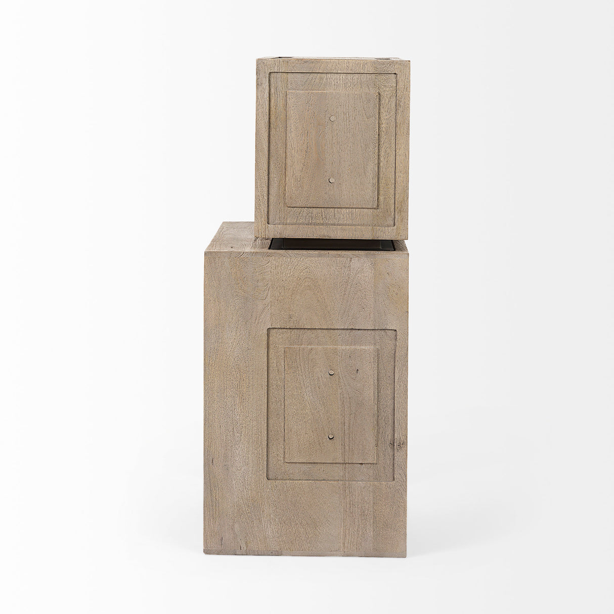 Simul (Set of 2) Light Brown Wood Modular Shelving Unit from Mercana - Luna Furniture