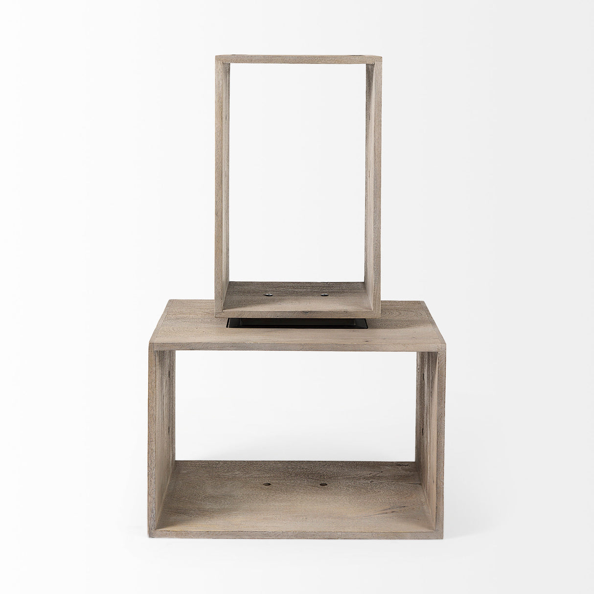 Simul (Set of 2) Light Brown Wood Modular Shelving Unit from Mercana - Luna Furniture