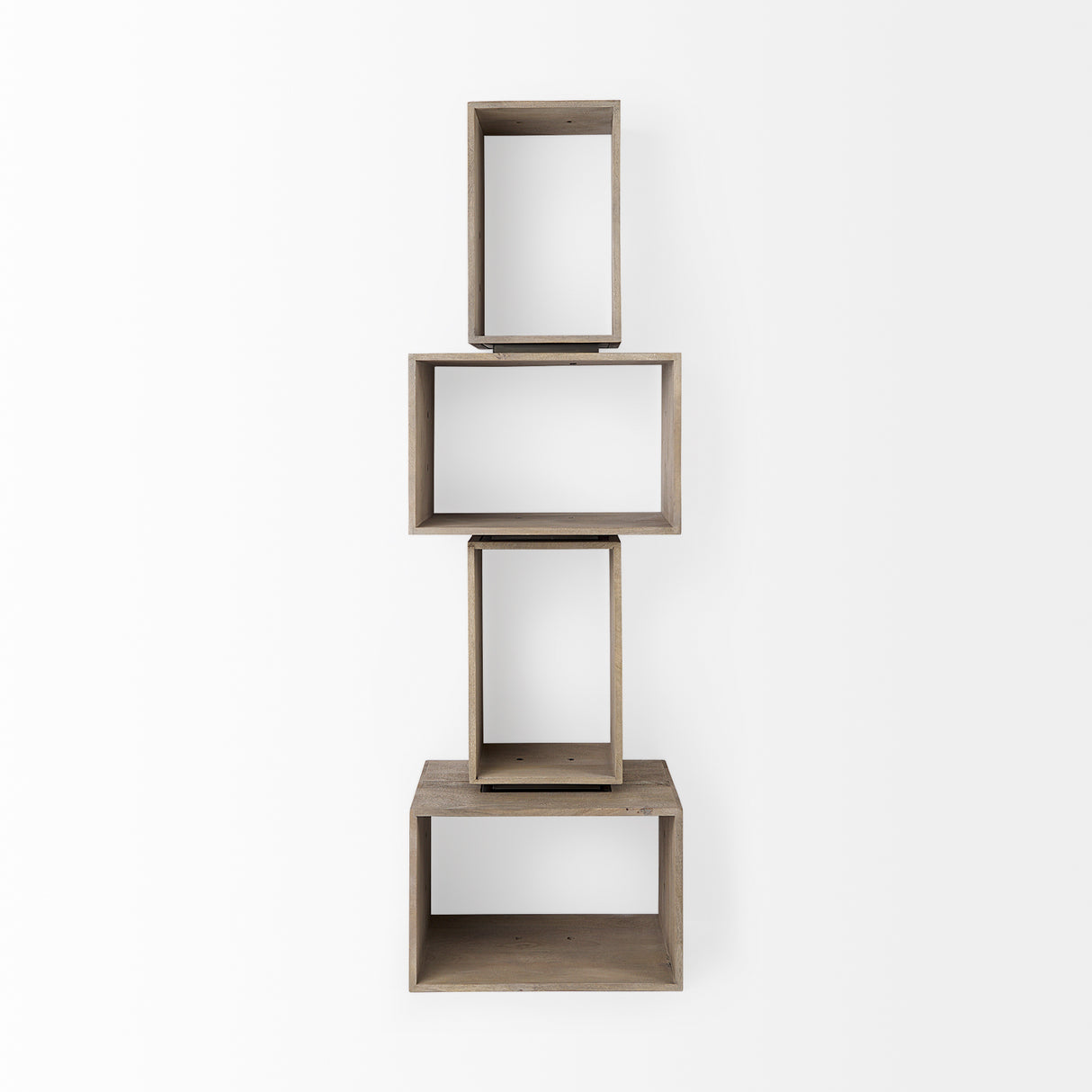 Simul (Set of 2) Light Brown Wood Modular Shelving Unit from Mercana - Luna Furniture