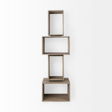 Simul (Set of 2) Light Brown Wood Modular Shelving Unit from Mercana - Luna Furniture