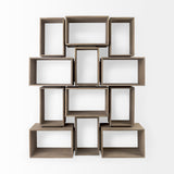 Simul (Set of 2) Light Brown Wood Modular Shelving Unit from Mercana - Luna Furniture