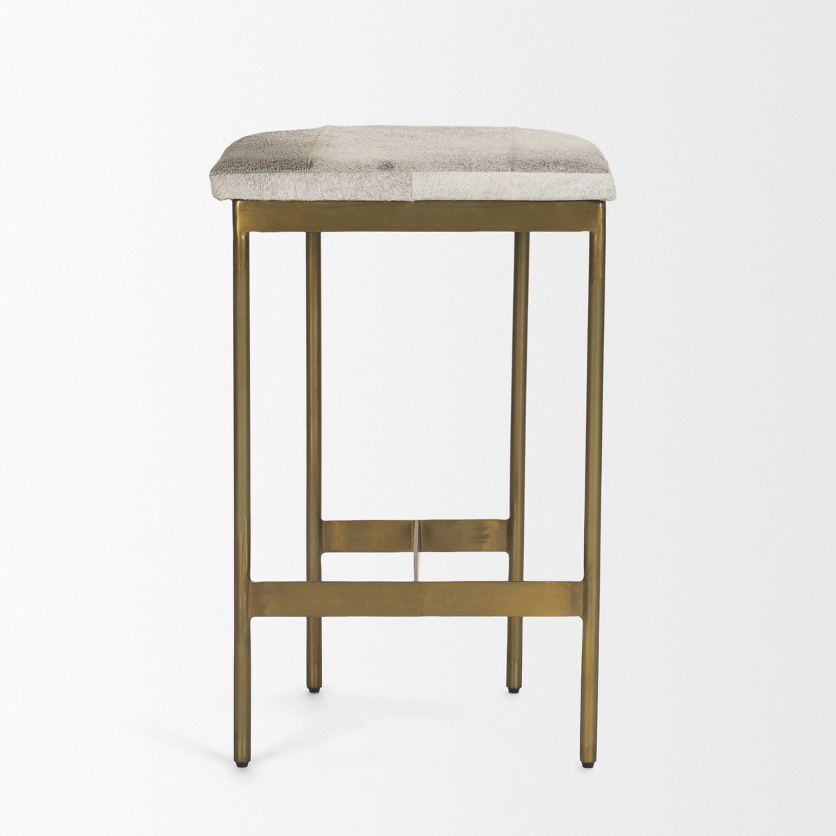 Millie 16.75 X 17.75 X 26.25 Hair-on-hide Seat W/ Gold Metal Frame Counter Stool from Mercana - Luna Furniture