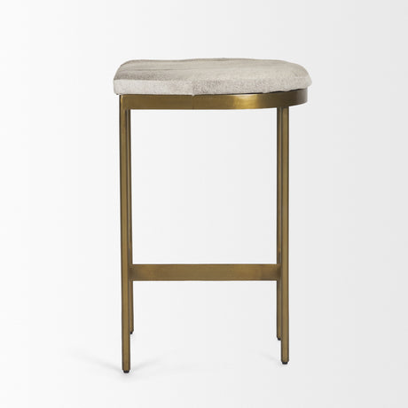Millie 16.75 X 17.75 X 26.25 Hair-on-hide Seat W/ Gold Metal Frame Counter Stool from Mercana - Luna Furniture