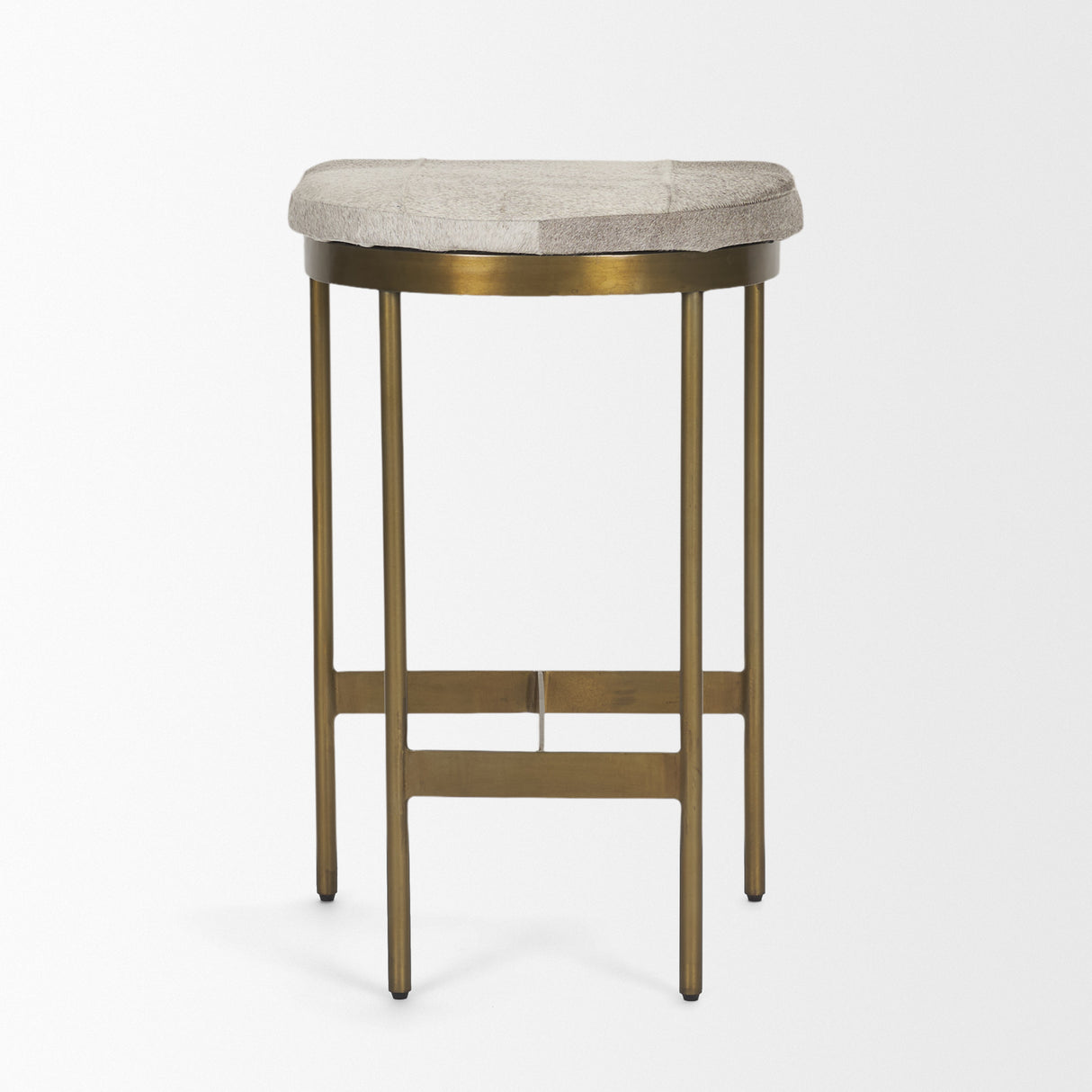 Millie 16.75 X 17.75 X 26.25 Hair-on-hide Seat W/ Gold Metal Frame Counter Stool from Mercana - Luna Furniture