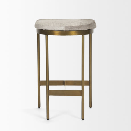 Millie 16.75 X 17.75 X 26.25 Hair-on-hide Seat W/ Gold Metal Frame Counter Stool from Mercana - Luna Furniture