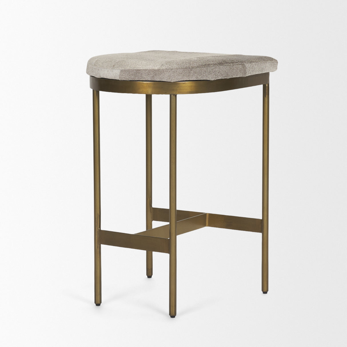 Millie 16.75 X 17.75 X 26.25 Hair-on-hide Seat W/ Gold Metal Frame Counter Stool from Mercana - Luna Furniture
