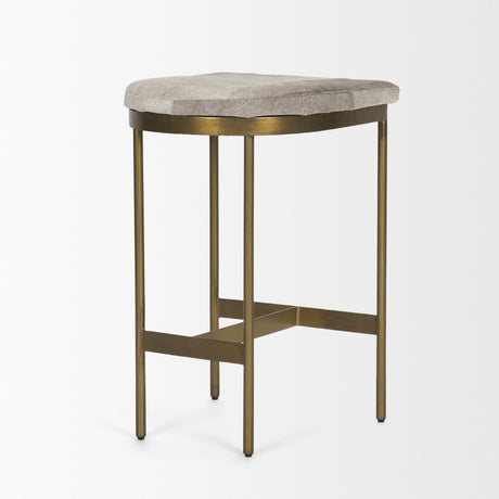 Millie 16.75 X 17.75 X 26.25 Hair-on-hide Seat W/ Gold Metal Frame Counter Stool from Mercana - Luna Furniture