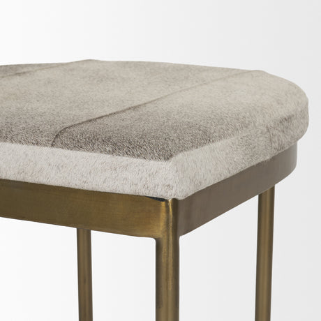 Millie 16.75 X 17.75 X 26.25 Hair-on-hide Seat W/ Gold Metal Frame Counter Stool from Mercana - Luna Furniture