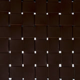 Clarissa 22.0L x 16.0W x 16.5H Brown Leather Woven Seat W/ Black Metal Frame Stool from Mercana - Luna Furniture