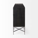 Hogarth I 72x15 Two-Tone Brown Solid Wood Base Silver Frame 4 Cabinet Sideboard from Mercana - Luna Furniture