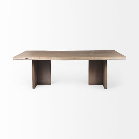 Konstantin 94.0 x 40.0 x 30.0 Medium Brown Wood W/ Live Edge Rectangular Dining Table from Mercana - Luna Furniture