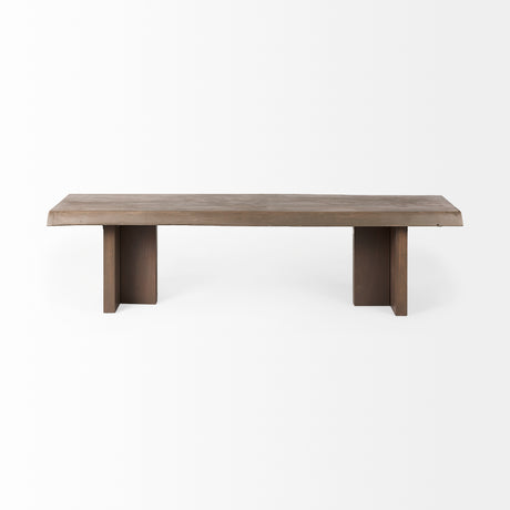 Konstantin 70.0 x 18.0 x 18.0 Medium Brown Wood W/ Live Edge Bench from Mercana - Luna Furniture