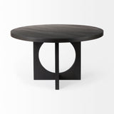 Liesl 54.L x 54.0W x 30.0H Black Wood W/ Circular Top Dining Table from Mercana - Luna Furniture