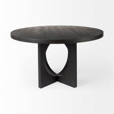 Liesl 54.L x 54.0W x 30.0H Black Wood W/ Circular Top Dining Table from Mercana - Luna Furniture