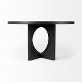 Liesl 54.L x 54.0W x 30.0H Black Wood W/ Circular Top Dining Table from Mercana - Luna Furniture