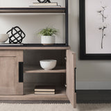 Braxton II Light Brown Wood and Iron Three Shelf Shelving Unit 41.5L x 18.5W x 9 from Mercana - Luna Furniture