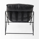 Leonidas 28.5L x 29.5W x 34.0H Black Faux Leather Seat W/ Black Metal Frame Accent Chair from Mercana - Luna Furniture