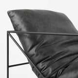 Leonidas 28.5L x 29.5W x 34.0H Black Faux Leather Seat W/ Black Metal Frame Accent Chair from Mercana - Luna Furniture