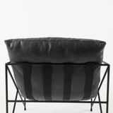 Leonidas 28.5L x 29.5W x 34.0H Black Faux Leather Seat W/ Black Metal Frame Accent Chair from Mercana - Luna Furniture
