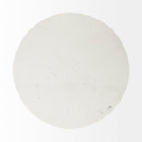 Maxwell 48L x 48W x 30H White Marble Round Top W/ Black Metal and Wood Pedestal Base Dining Table from Mercana - Luna Furniture
