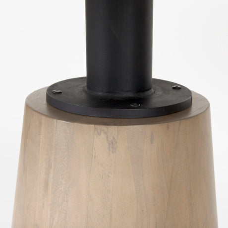 Maxwell 48L x 48W x 30H White Marble Round Top W/ Black Metal and Wood Pedestal Base Dining Table from Mercana - Luna Furniture