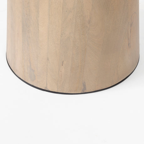 Maxwell 48L x 48W x 30H White Marble Round Top W/ Black Metal and Wood Pedestal Base Dining Table from Mercana - Luna Furniture