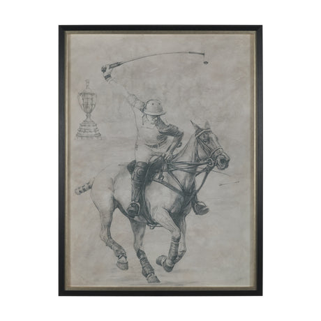 Polo Player I by Mercana Studio a Hand Embellished Textured Framed Art Print Matted under Glass from Mercana - Luna Furniture