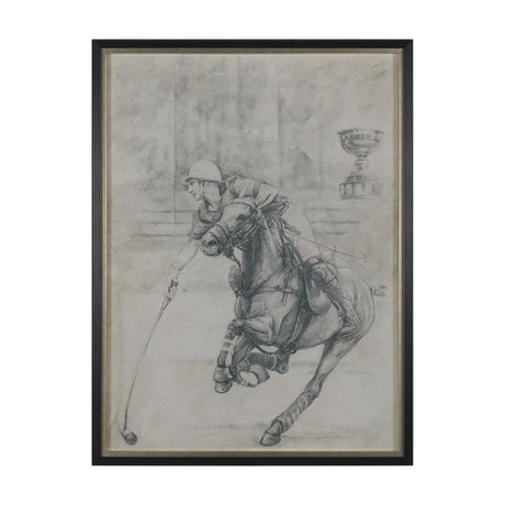 Polo Player II by Mercana Studio a Hand Embellished Textured Framed Art Print Matted under Glass from Mercana - Luna Furniture