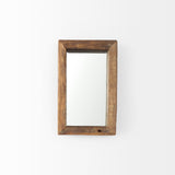 Gervaise 12L x 2W x7H Small Brown Wood Frame Rectangular Wall Mirror from Mercana - Luna Furniture