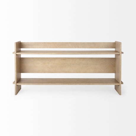 Aida Light Brown Wood Console Table from Mercana - Luna Furniture