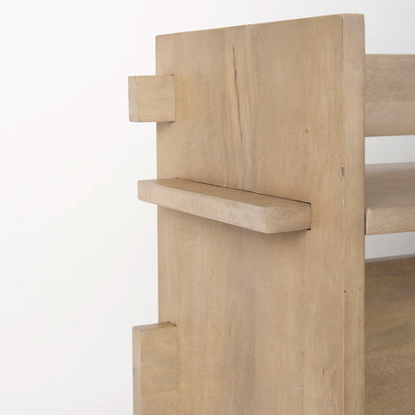 Aida Light Brown Wood Console Table from Mercana - Luna Furniture