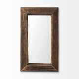 Gerome 28 x 48 Brown Wood Frame Rectangular Wall Mirror from Mercana - Luna Furniture