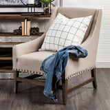 Suzanne 22 x 22 White/Black Square Pattern Decorative Pillow Cover from Mercana - Luna Furniture