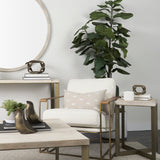 Watson Cream Fabric Wrap Gold Metal Frame Accent Chair from Mercana - Luna Furniture