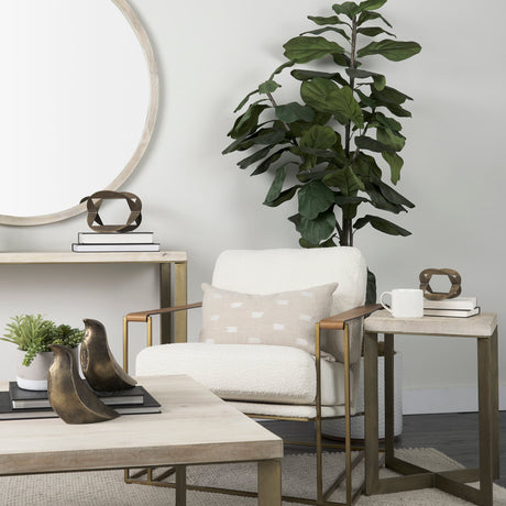 Watson Cream Fabric Wrap Gold Metal Frame Accent Chair from Mercana - Luna Furniture