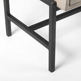 Arelius 36L x 18W x 32H Gray Wood, Black Metal Base w/ 2 Glass Doors Accent Cabinet from Mercana - Luna Furniture