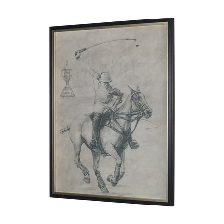 Polo Player I by Mercana Studio a Hand Embellished Textured Framed Art Print Matted under Glass from Mercana - Luna Furniture