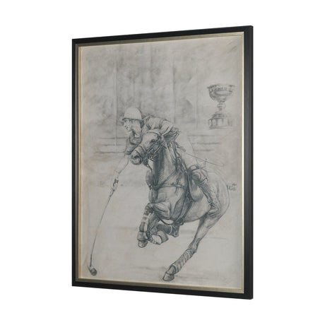 Polo Player II by Mercana Studio a Hand Embellished Textured Framed Art Print Matted under Glass from Mercana - Luna Furniture