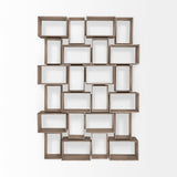 Simul (Set of 2) Light Brown Wood Modular Shelving Unit from Mercana - Luna Furniture