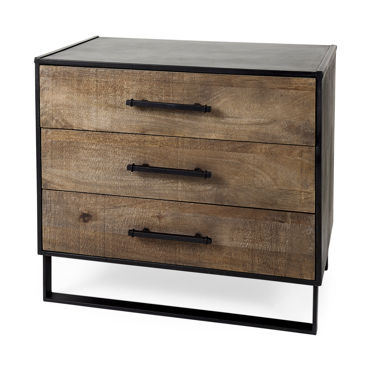 Alvin 34.5L x 21.5W x 30.0H Wood W/Metal Framing Accent Cabinet from Mercana - Luna Furniture