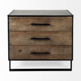 Alvin 34.5L x 21.5W x 30.0H Wood W/Metal Framing Accent Cabinet from Mercana - Luna Furniture