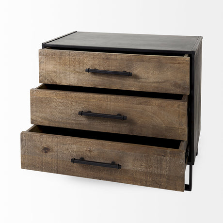 Alvin 34.5L x 21.5W x 30.0H Wood W/Metal Framing Accent Cabinet from Mercana - Luna Furniture