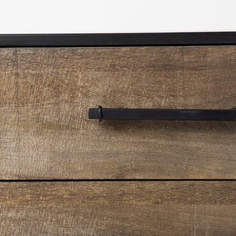 Alvin 34.5L x 21.5W x 30.0H Wood W/Metal Framing Accent Cabinet from Mercana - Luna Furniture