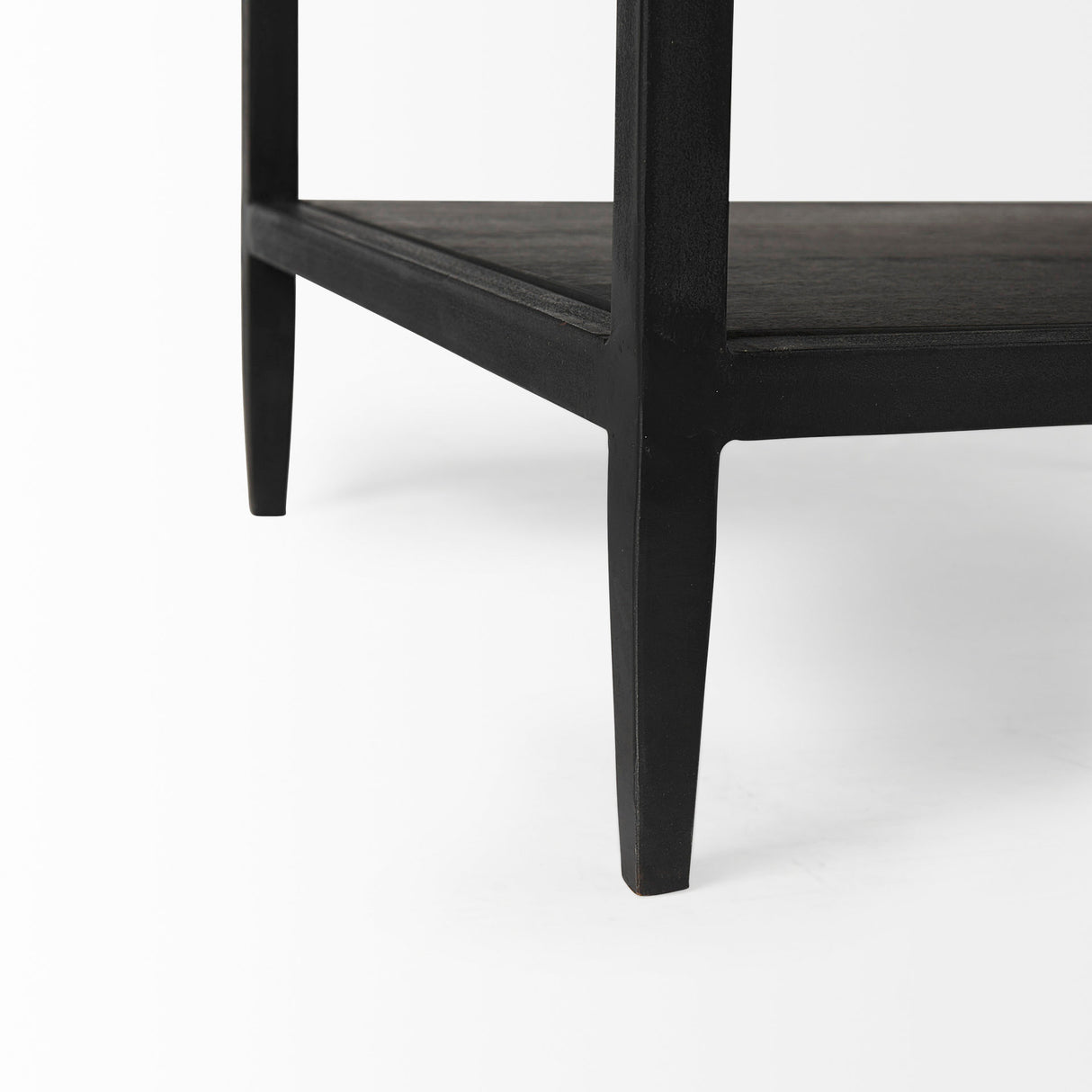 Divina Black-Brown Wood w/ White Marble Top and Black Metal Base 1 Drawer Side Table from Mercana - Luna Furniture