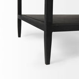 Divina Black-Brown Wood w/ White Marble Top and Black Metal Base 1 Drawer Side Table from Mercana - Luna Furniture