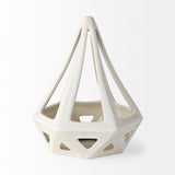 Hood 7.7L x 7.7W x 9.4H White Geometric Ceramic Object from Mercana - Luna Furniture