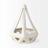 Hood 7.7L x 7.7W x 9.4H White Geometric Ceramic Object from Mercana - Luna Furniture
